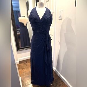 David's Bridal Deep Blue Maxi Dress